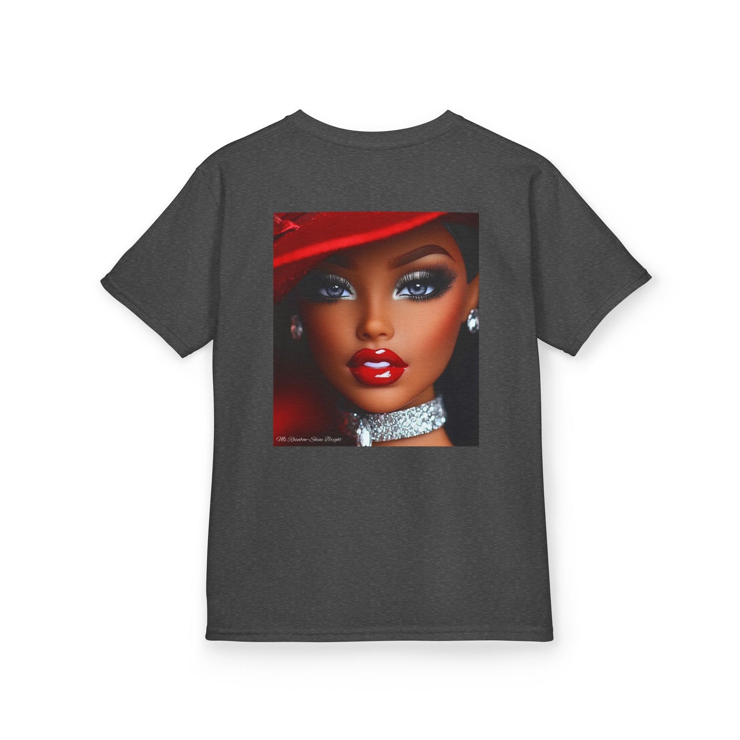 Fashionista Kids Tee with Ms Rainbow -Shine Bright Chic Doll Design