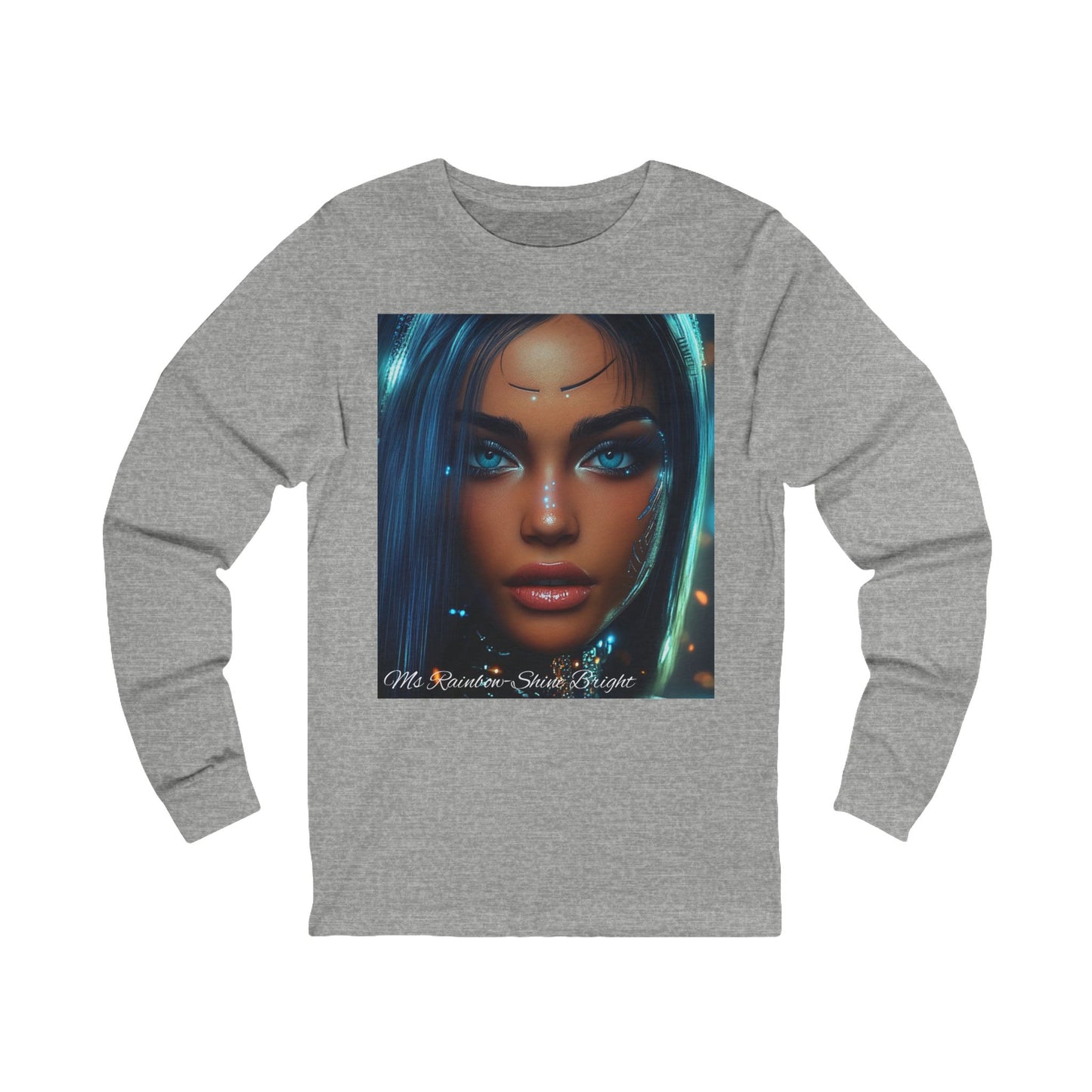 Unisex Long Sleeve Tee - Ms Rainbow-Shine Bright Art Design