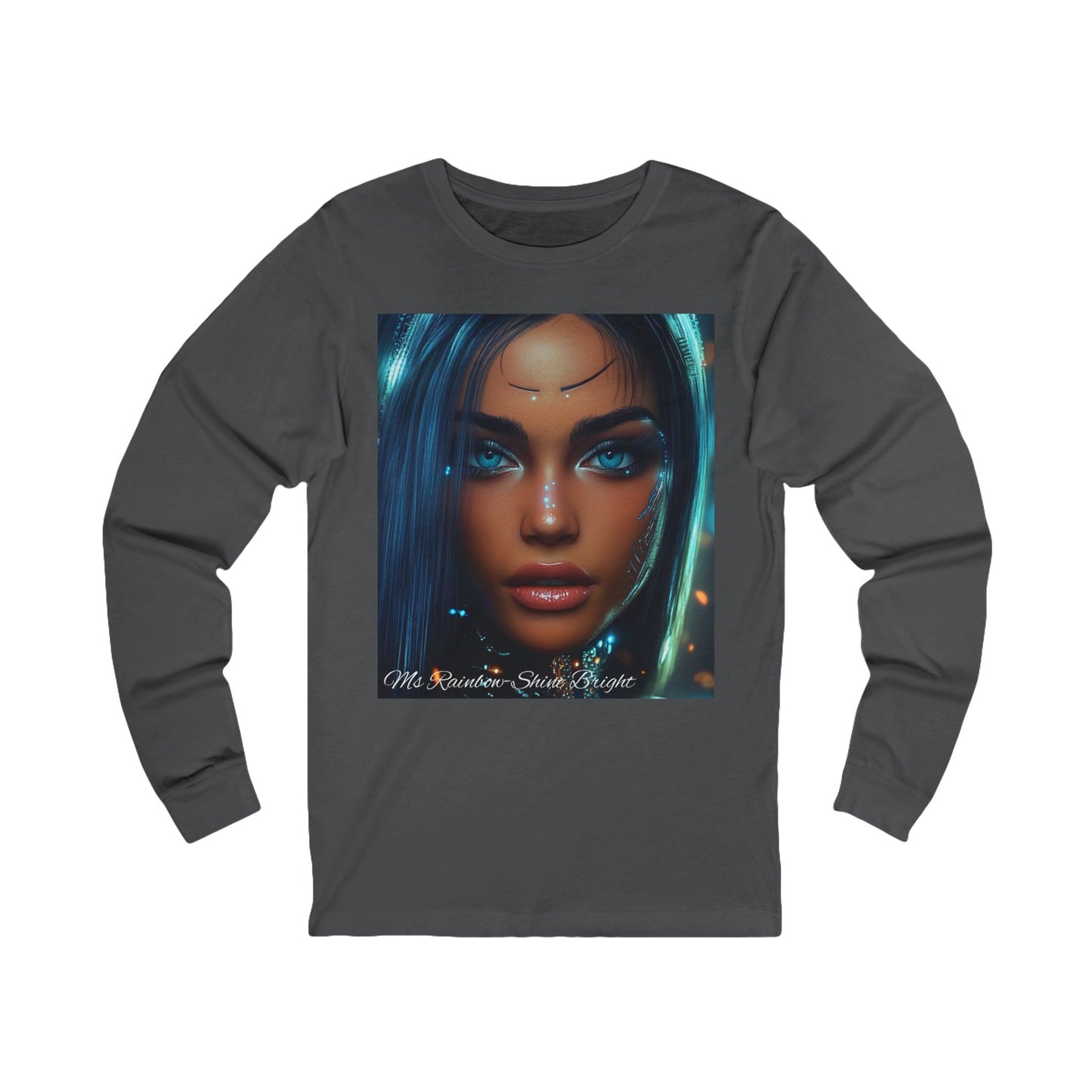 Unisex Long Sleeve Tee - Ms Rainbow-Shine Bright Art Design