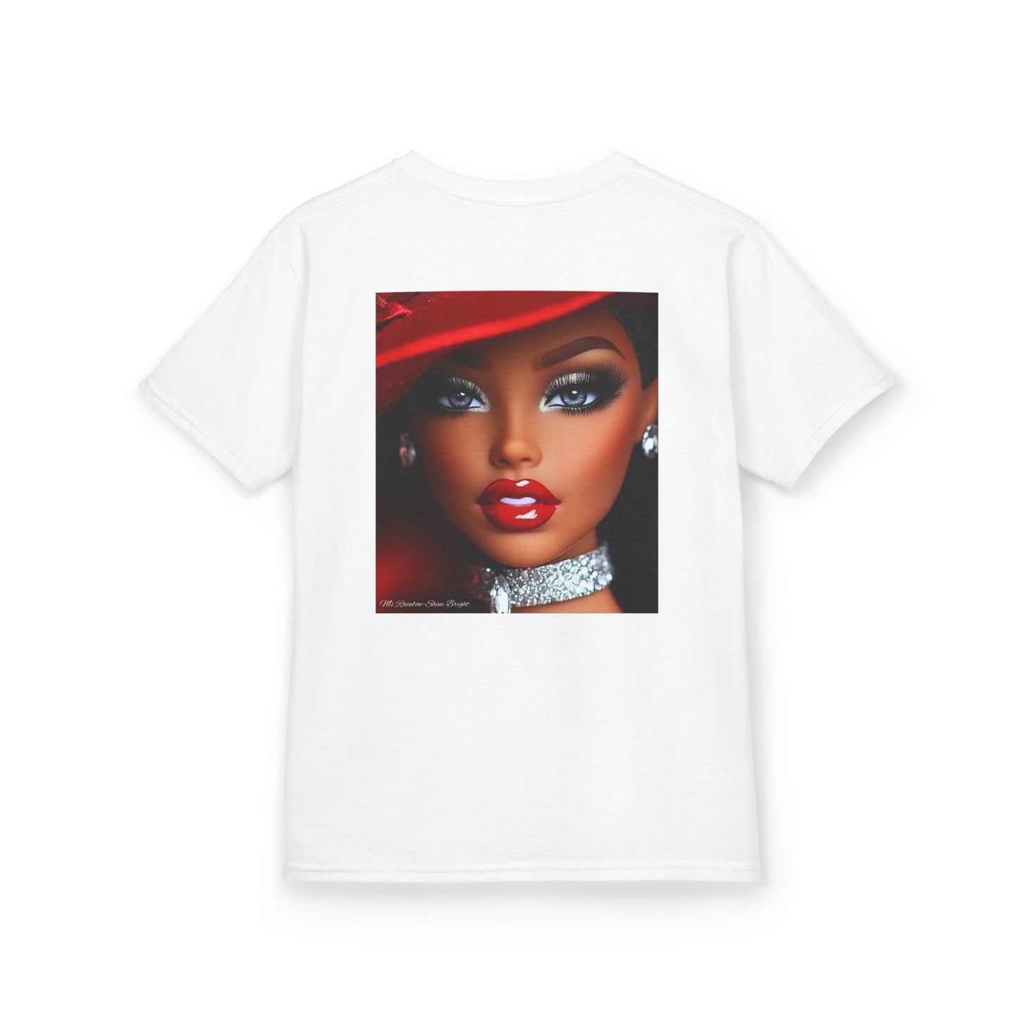 Fashionista Kids Tee with Ms Rainbow -Shine Bright Chic Doll Design