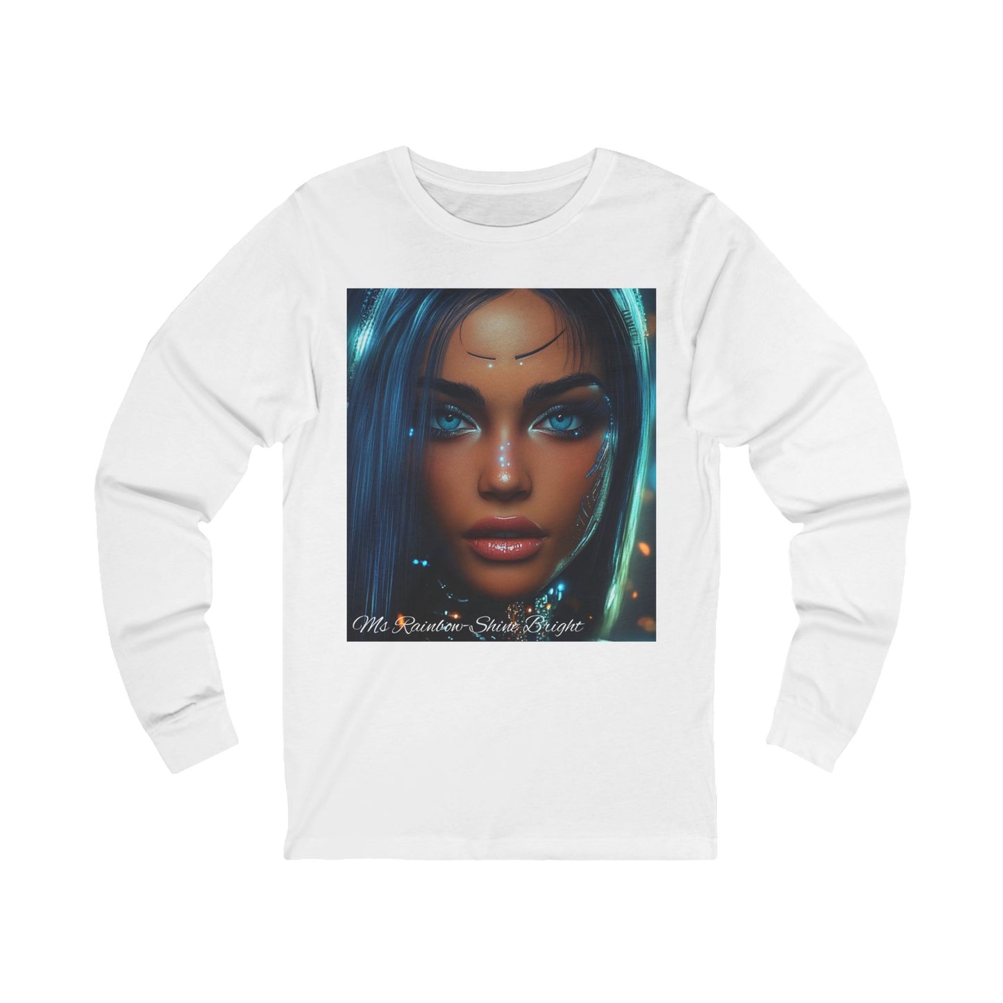 Unisex Long Sleeve Tee - Ms Rainbow-Shine Bright Art Design