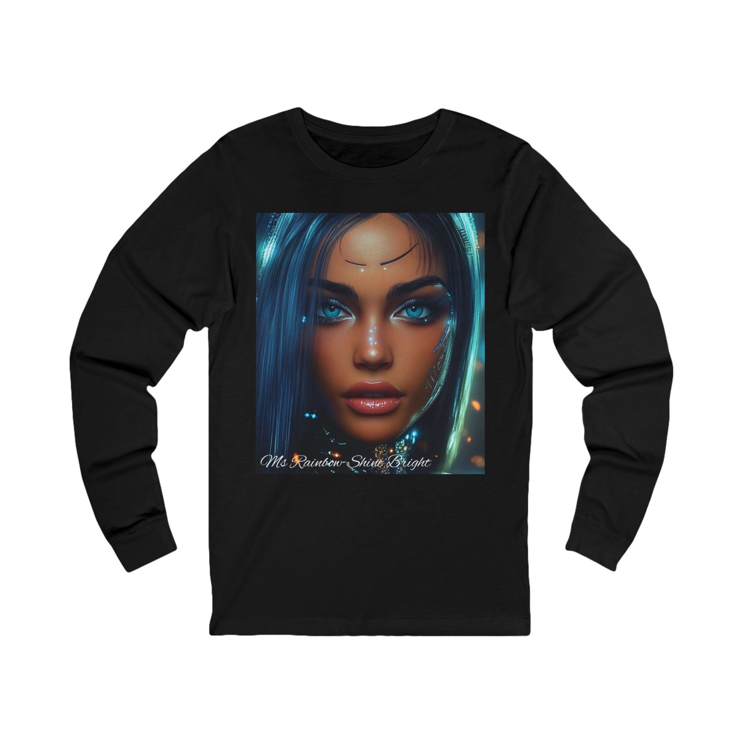 Unisex Long Sleeve Tee - Ms Rainbow-Shine Bright Art Design