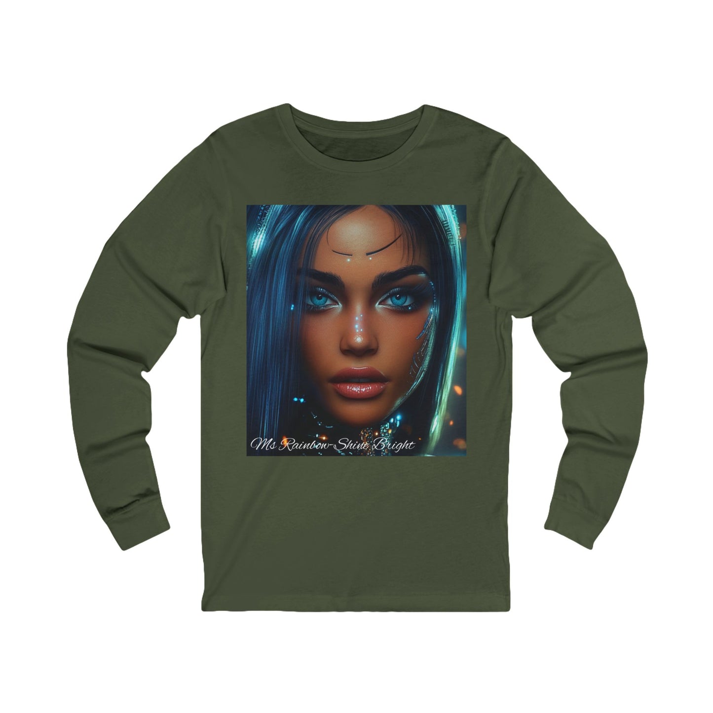 Unisex Long Sleeve Tee - Ms Rainbow-Shine Bright Art Design