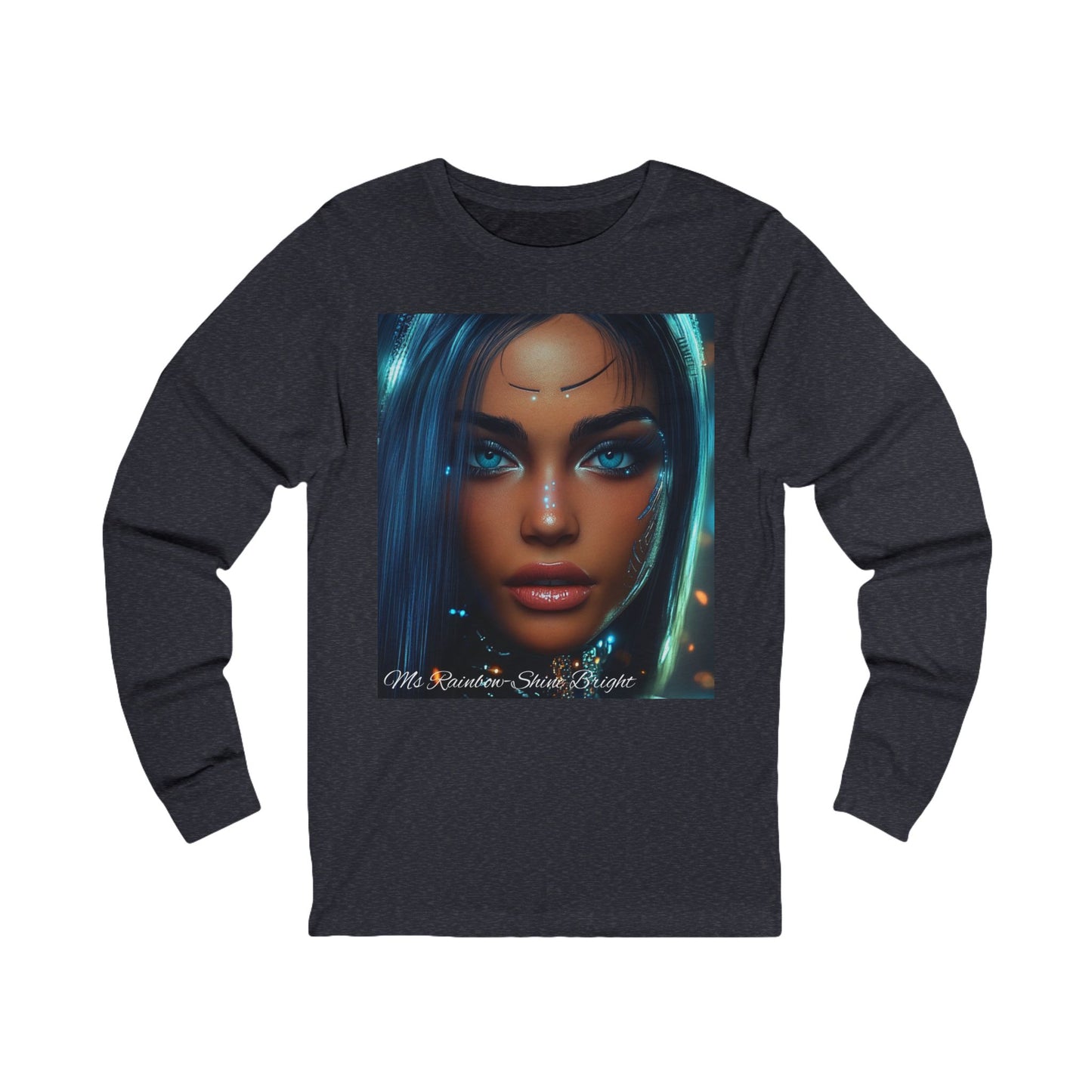 Unisex Long Sleeve Tee - Ms Rainbow-Shine Bright Art Design