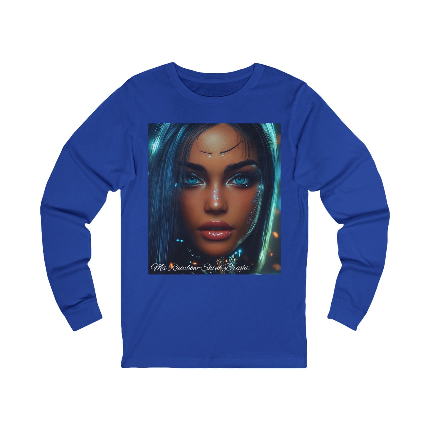 Unisex Long Sleeve Tee - Ms Rainbow-Shine Bright Art Design