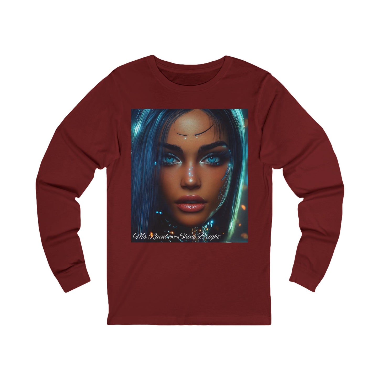 Unisex Long Sleeve Tee - Ms Rainbow-Shine Bright Art Design