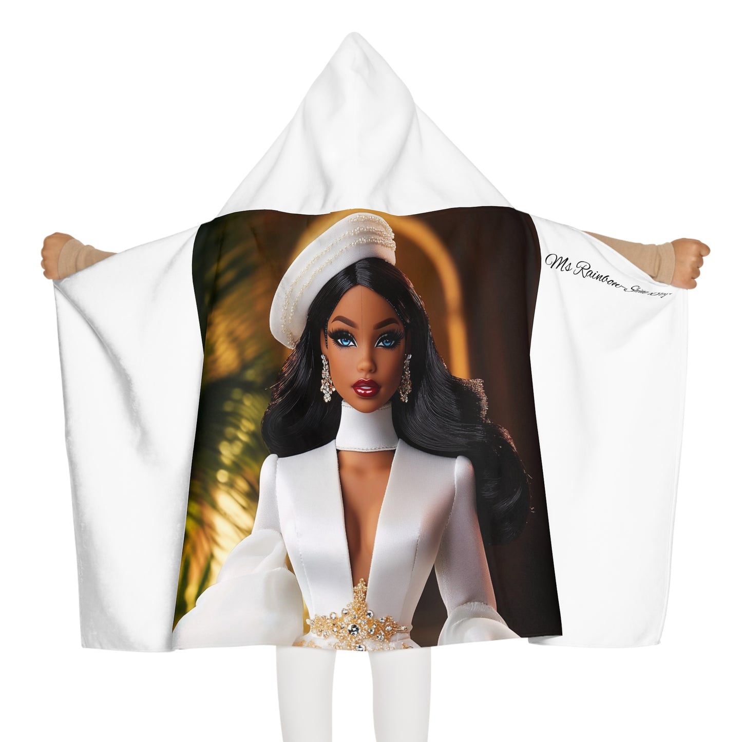 Ms Rainbow-Shine Bright Stylish Youth Hooded Towel - Perfect for Pool Days & Bath Time