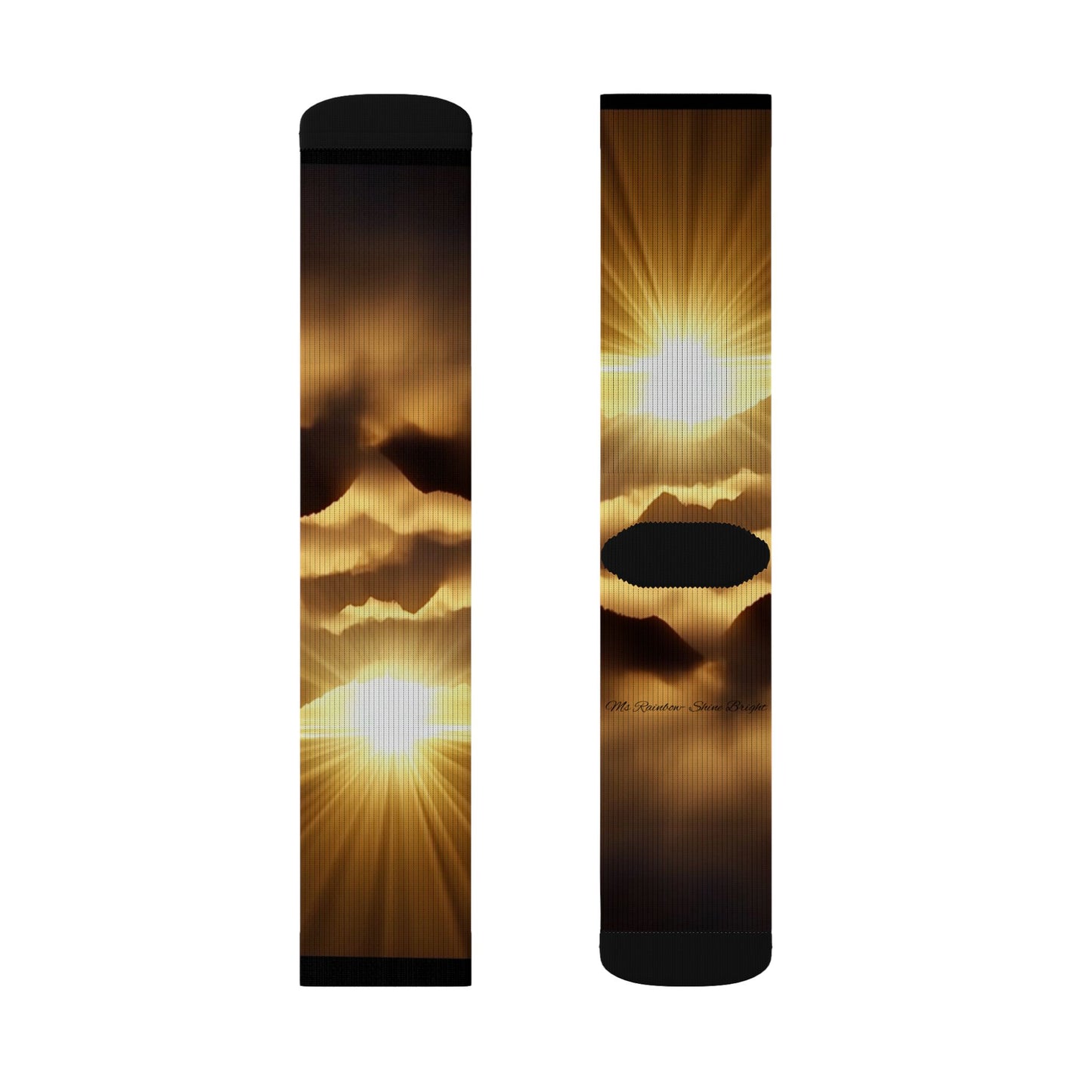 Sunrise Horizon Socks — Sublimated Golden Sky Crew Socks -Unisex