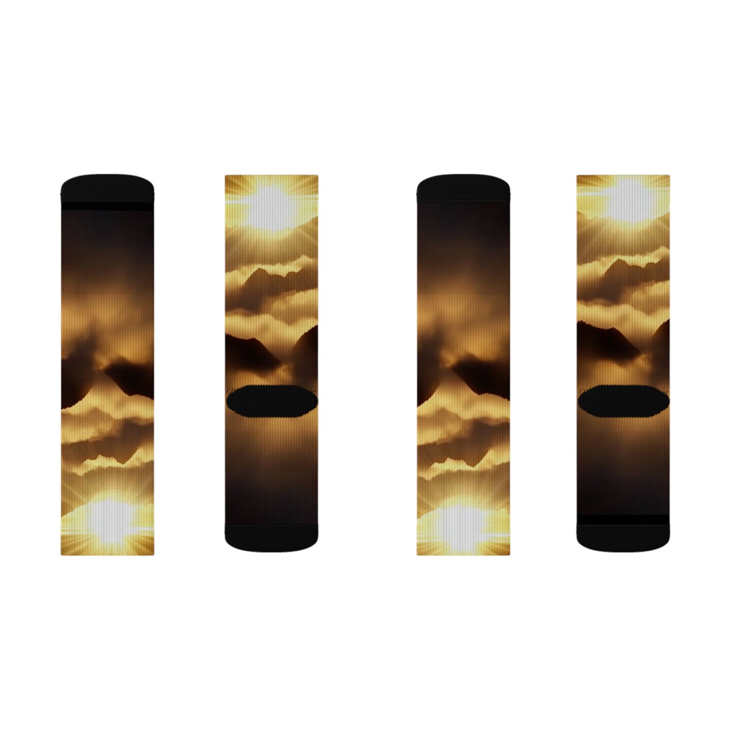 Sunrise Horizon Socks — Sublimated Golden Sky Crew Socks -Unisex