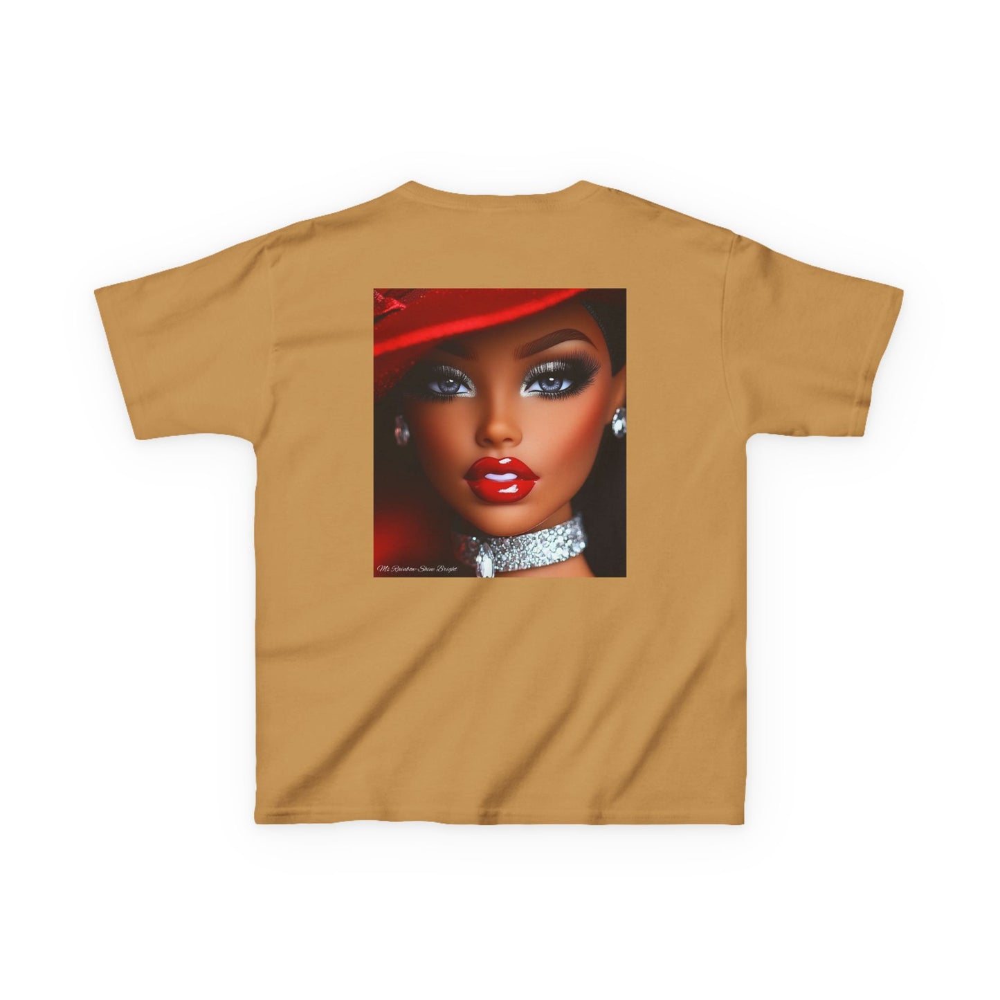 Fashionista Kids Tee with Ms Rainbow -Shine Bright Chic Doll Design