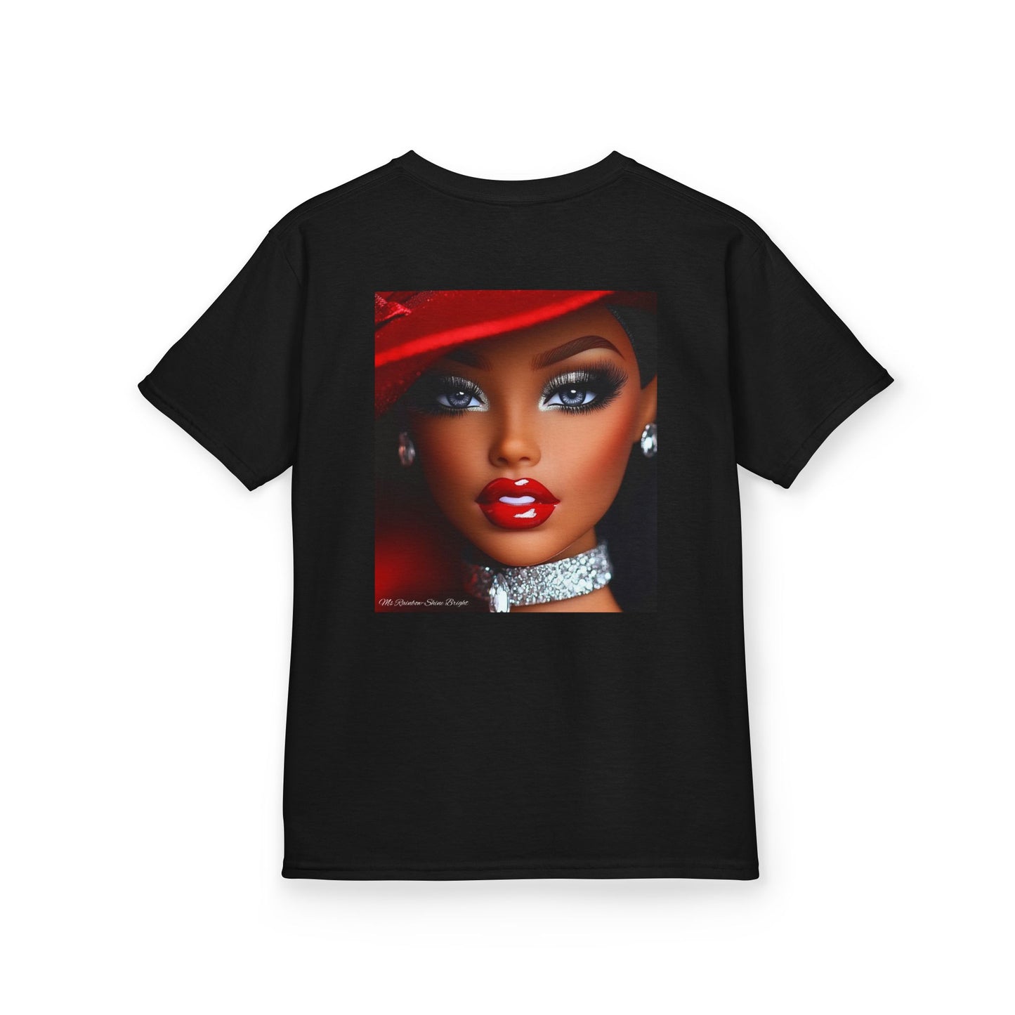 Fashionista Kids Tee with Ms Rainbow -Shine Bright Chic Doll Design