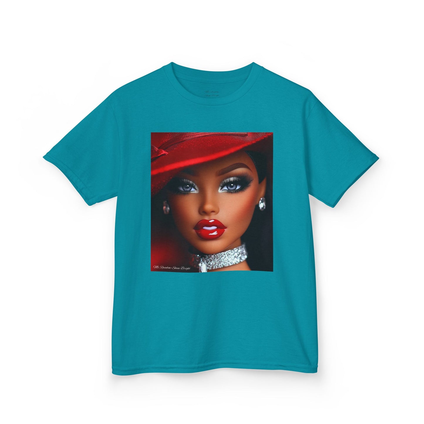 Fashionista Kids Tee with Ms Rainbow -Shine Bright Chic Doll Design