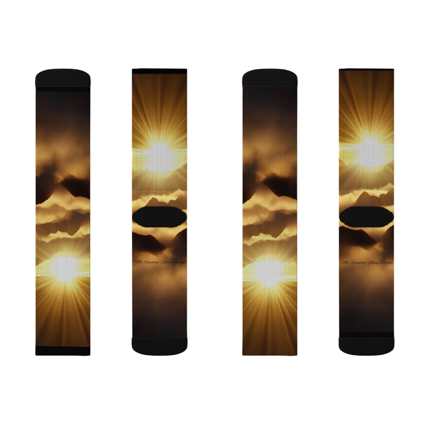 Sunrise Horizon Socks — Sublimated Golden Sky Crew Socks -Unisex