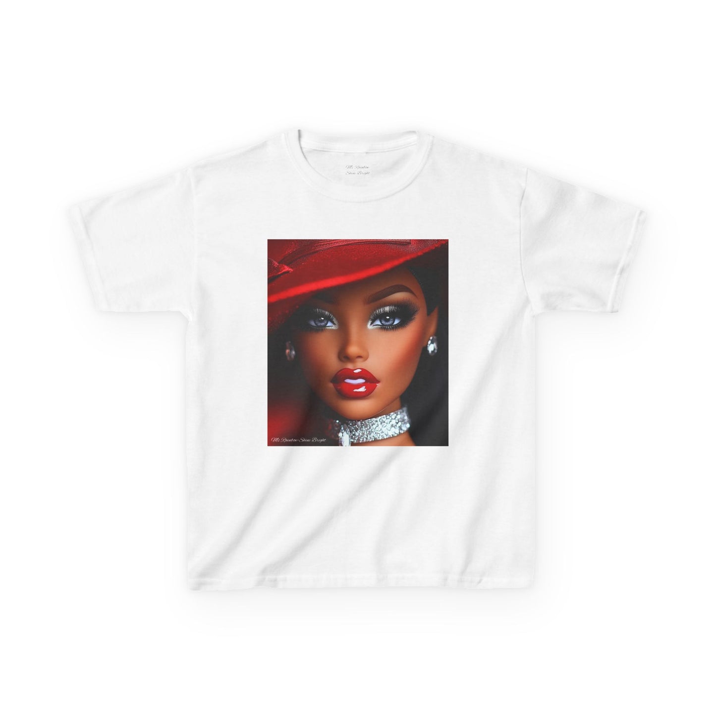 Fashionista Kids Tee with Ms Rainbow -Shine Bright Chic Doll Design