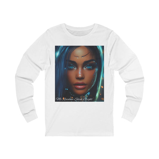 Unisex Long Sleeve Tee - Ms Rainbow-Shine Bright Art Design