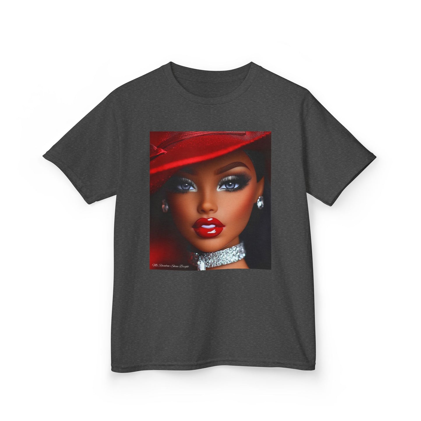 Fashionista Kids Tee with Ms Rainbow -Shine Bright Chic Doll Design