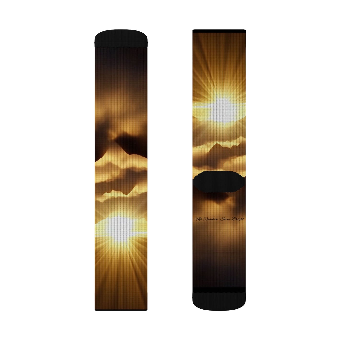 Sunrise Horizon Socks — Sublimated Golden Sky Crew Socks -Unisex