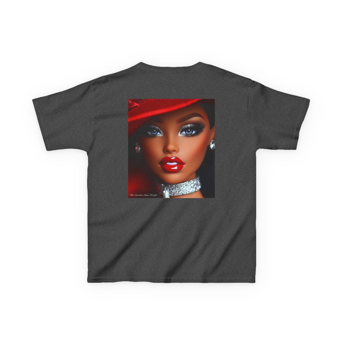 Fashionista Kids Tee with Ms Rainbow -Shine Bright Chic Doll Design