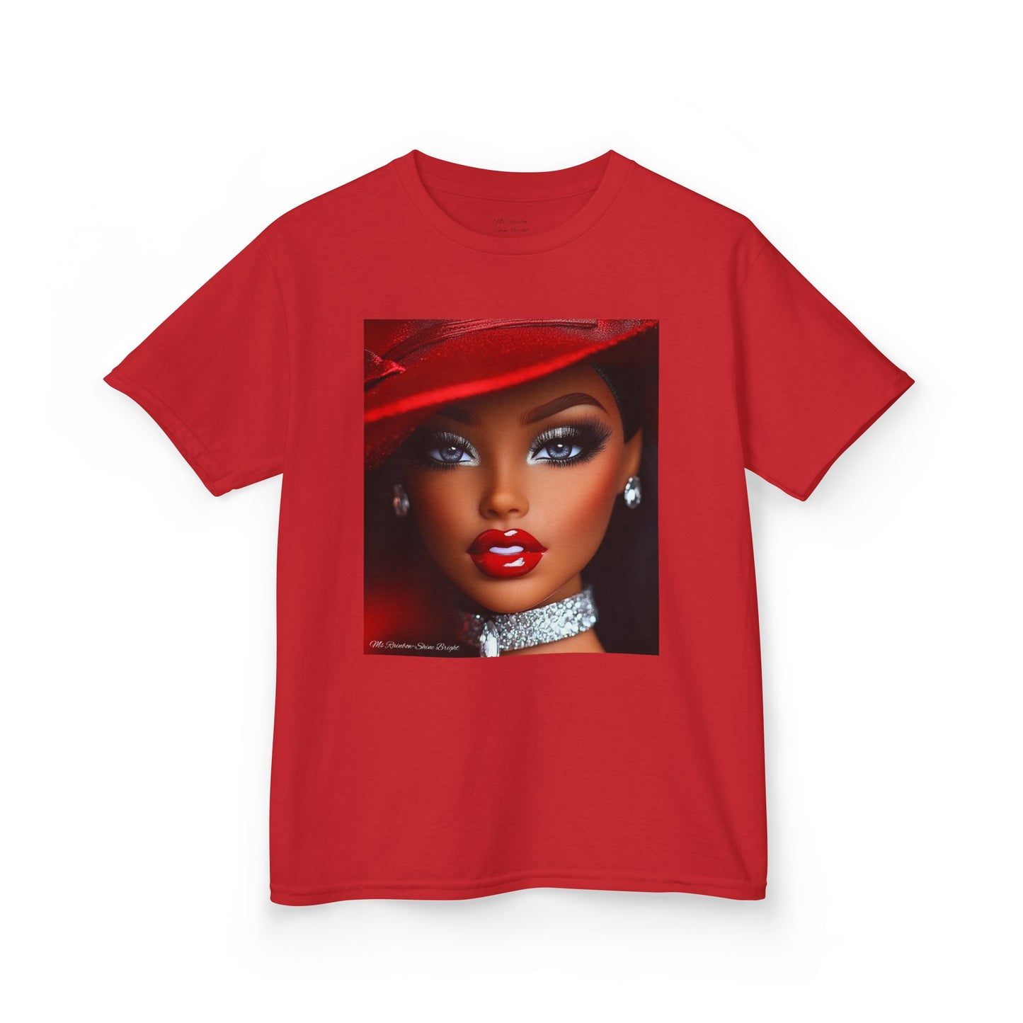Fashionista Kids Tee with Ms Rainbow -Shine Bright Chic Doll Design