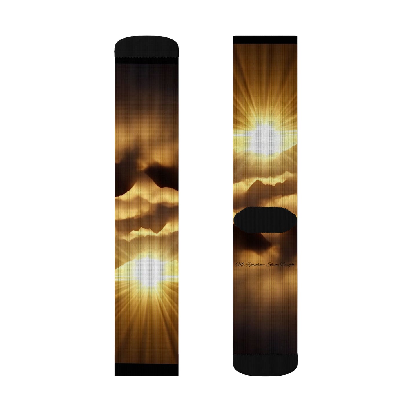 Sunrise Horizon Socks — Sublimated Golden Sky Crew Socks -Unisex