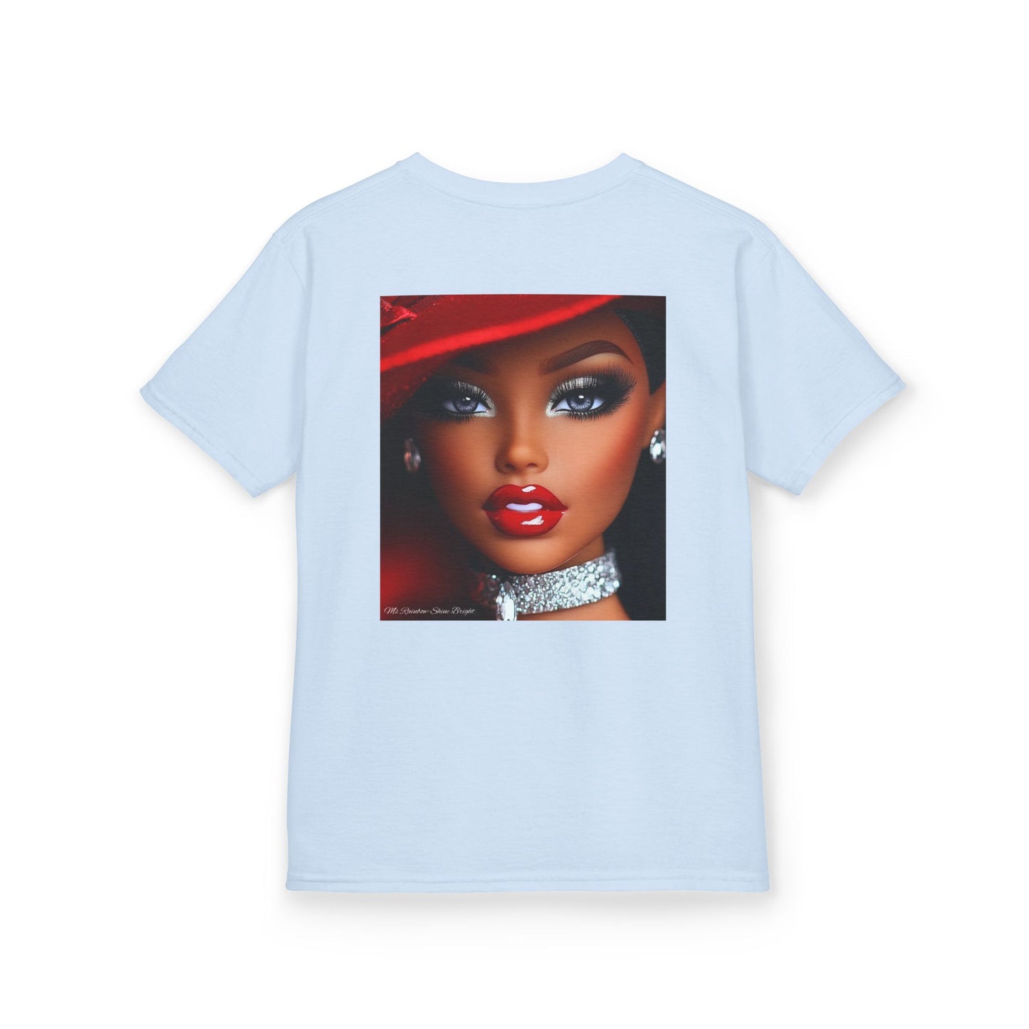 Fashionista Kids Tee with Ms Rainbow -Shine Bright Chic Doll Design