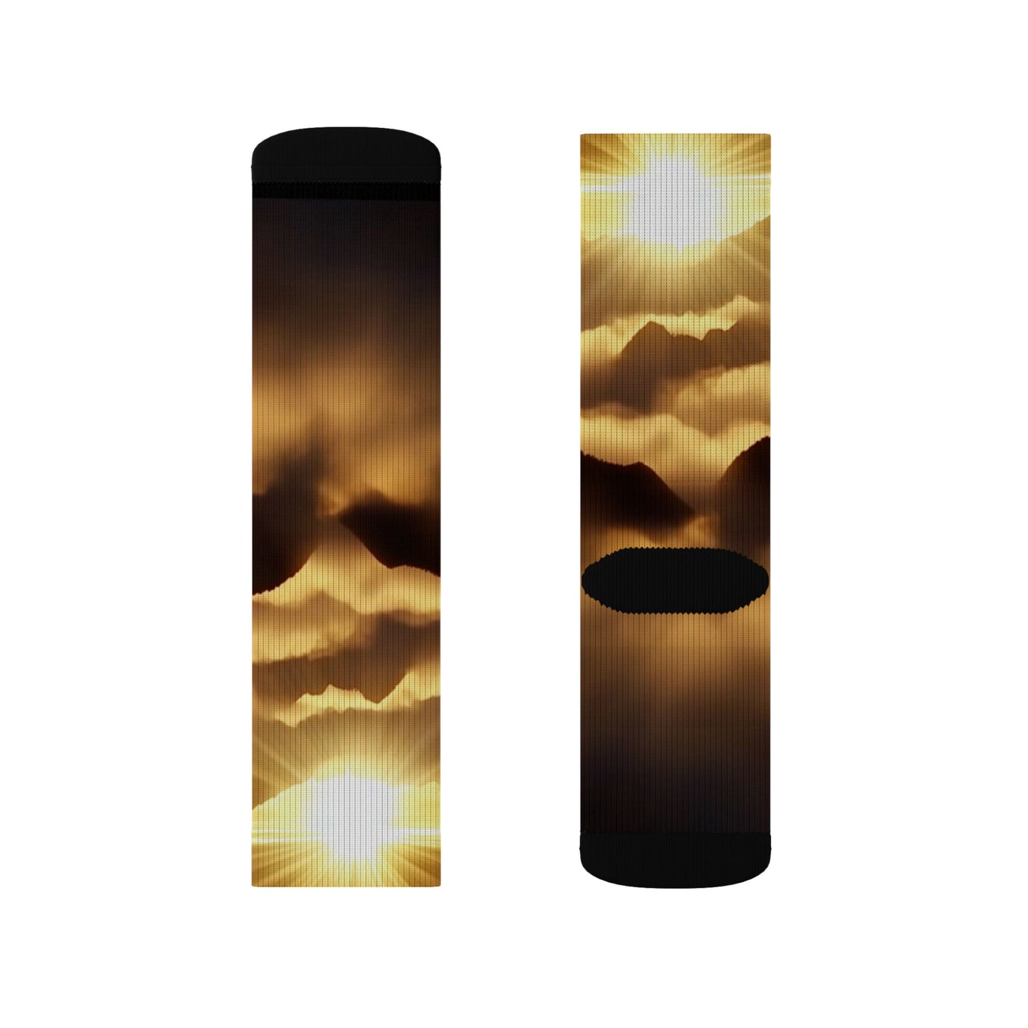 Sunrise Horizon Socks — Sublimated Golden Sky Crew Socks -Unisex