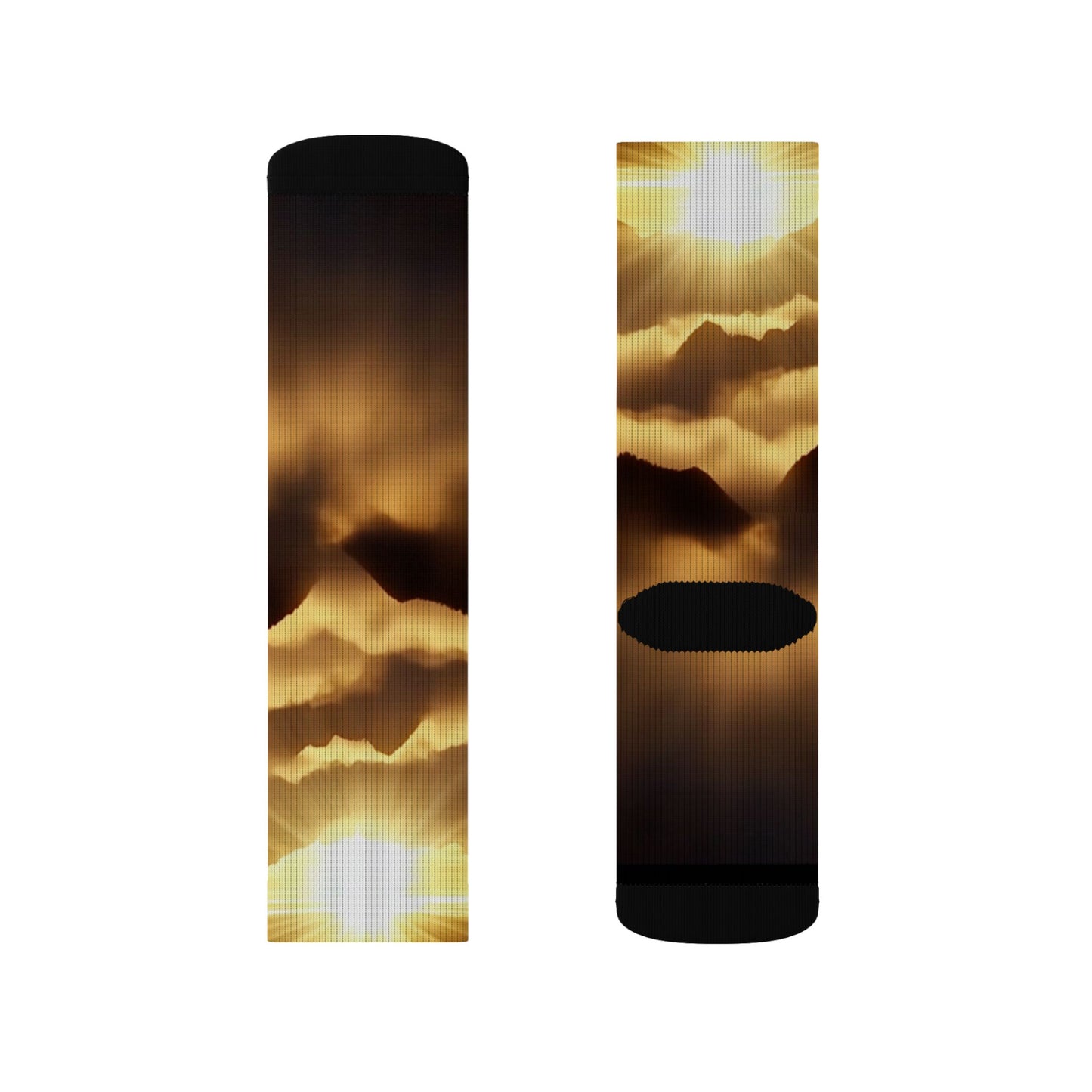 Sunrise Horizon Socks — Sublimated Golden Sky Crew Socks -Unisex
