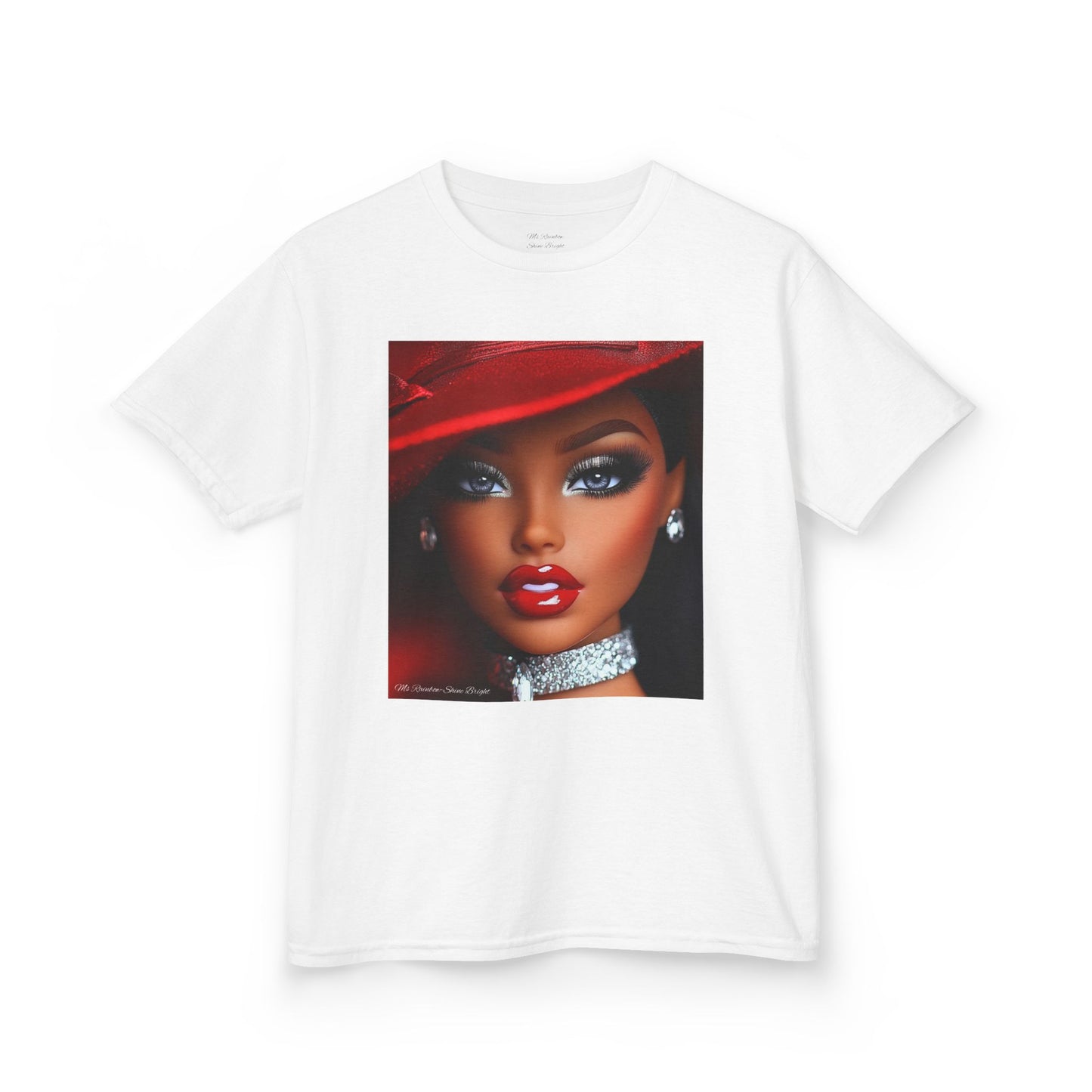 Fashionista Kids Tee with Ms Rainbow -Shine Bright Chic Doll Design