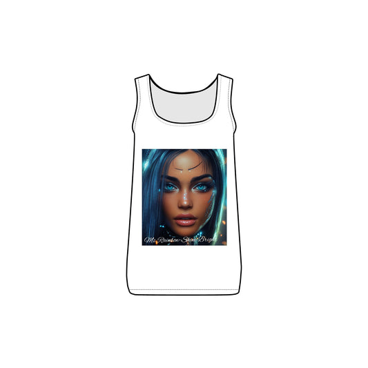 Women’s Baby Rib Tank with Ms Rainbow-Shine Bright Stunning Graphic Design