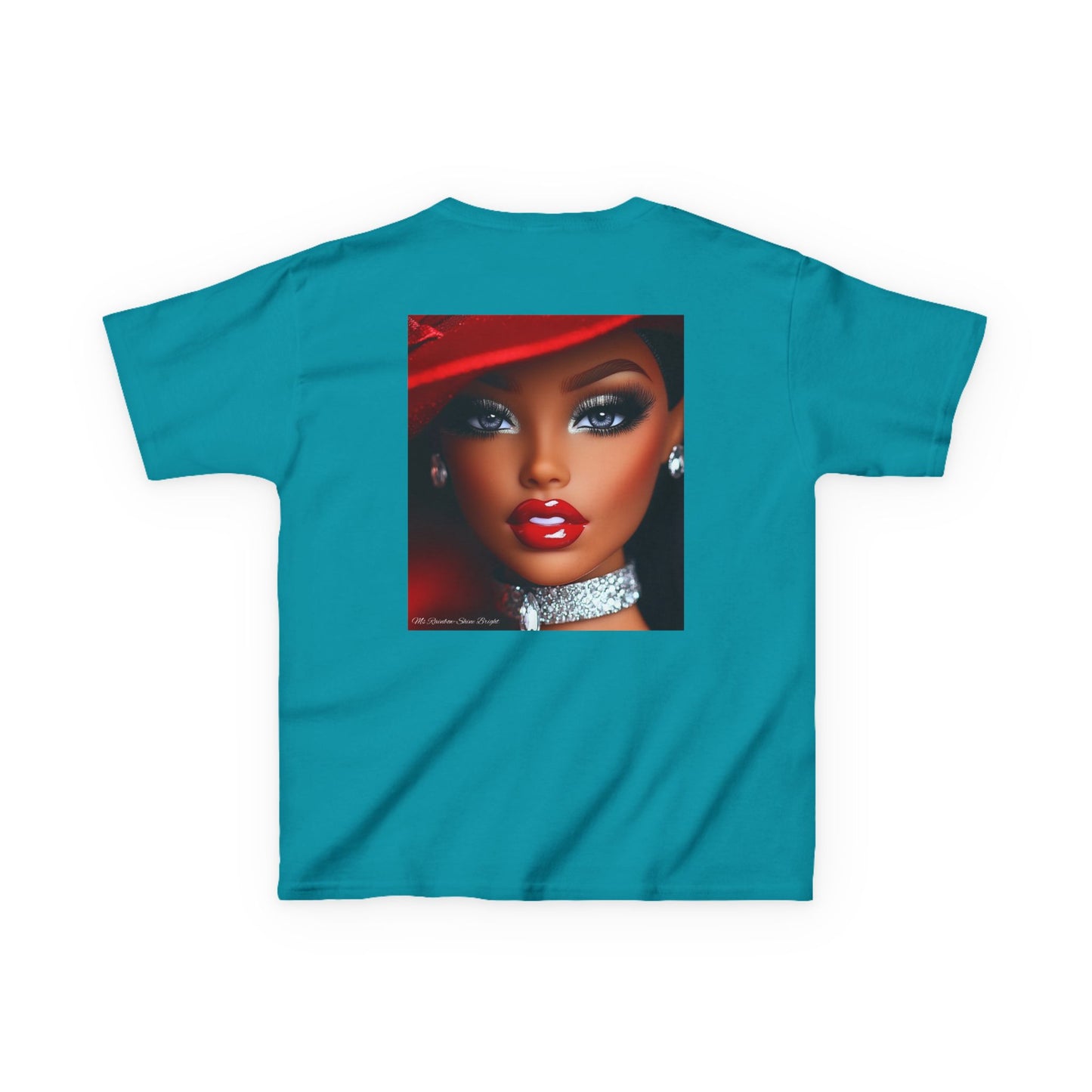 Fashionista Kids Tee with Ms Rainbow -Shine Bright Chic Doll Design