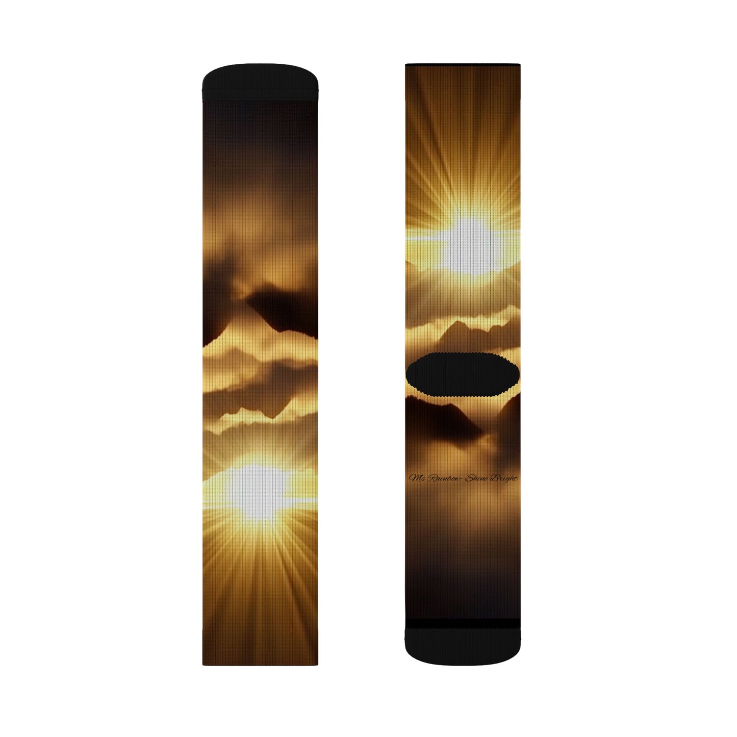Sunrise Horizon Socks — Sublimated Golden Sky Crew Socks -Unisex