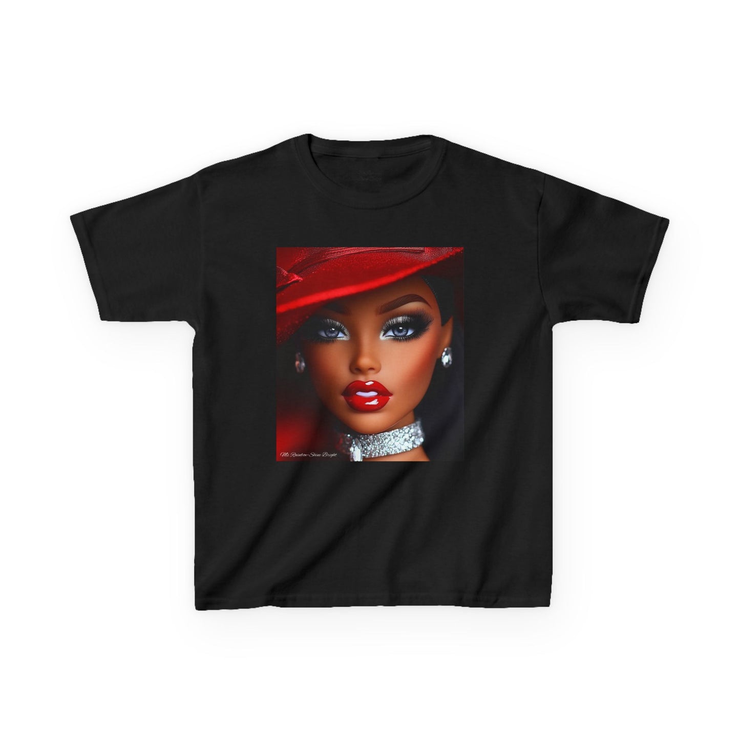 Fashionista Kids Tee with Ms Rainbow -Shine Bright Chic Doll Design