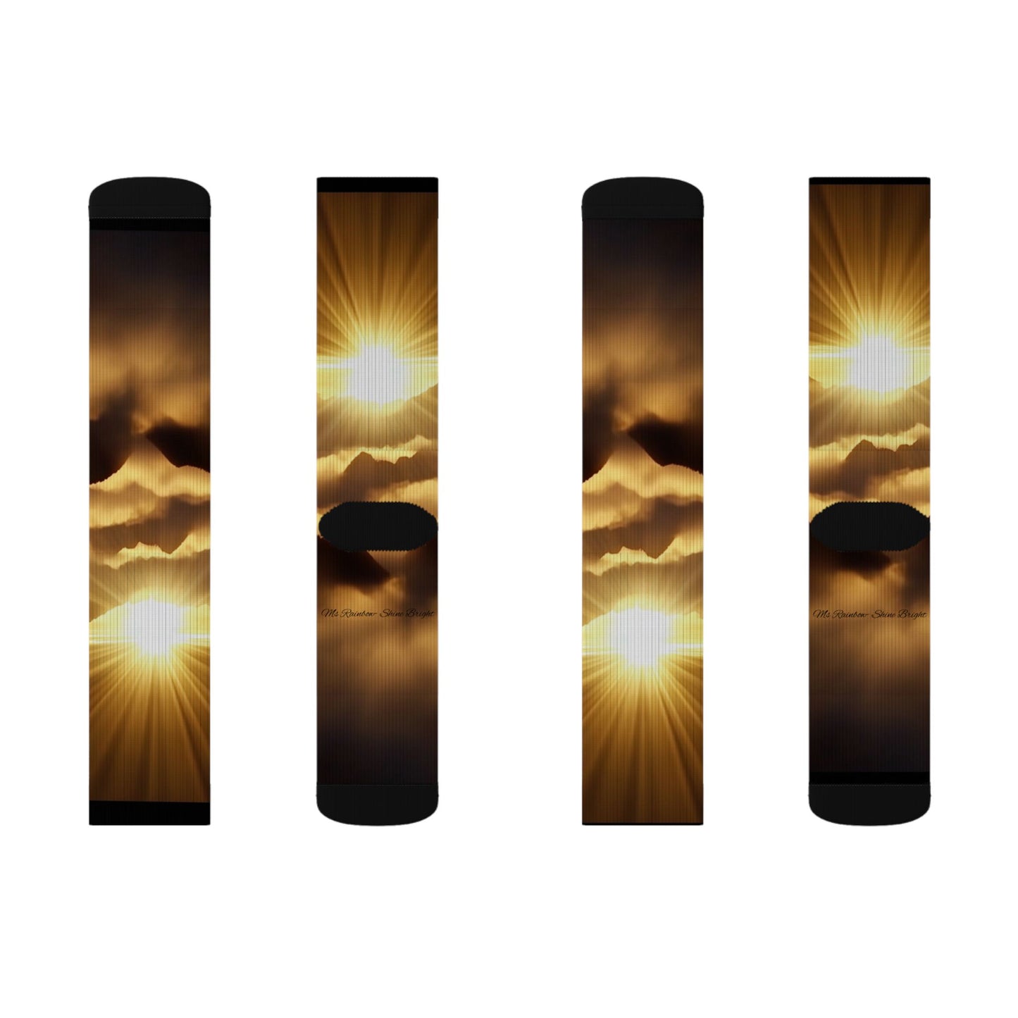 Sunrise Horizon Socks — Sublimated Golden Sky Crew Socks -Unisex