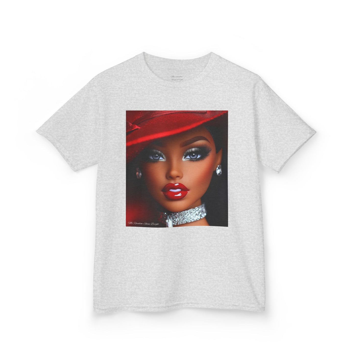 Fashionista Kids Tee with Ms Rainbow -Shine Bright Chic Doll Design