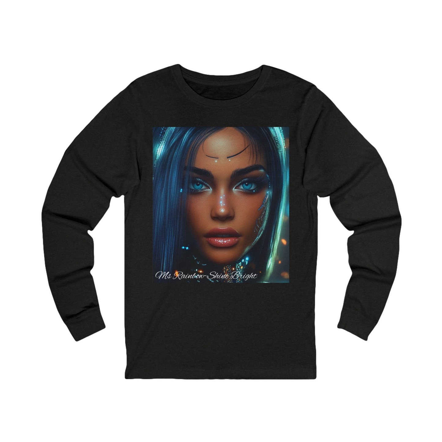 Unisex Long Sleeve Tee - Ms Rainbow-Shine Bright Art Design