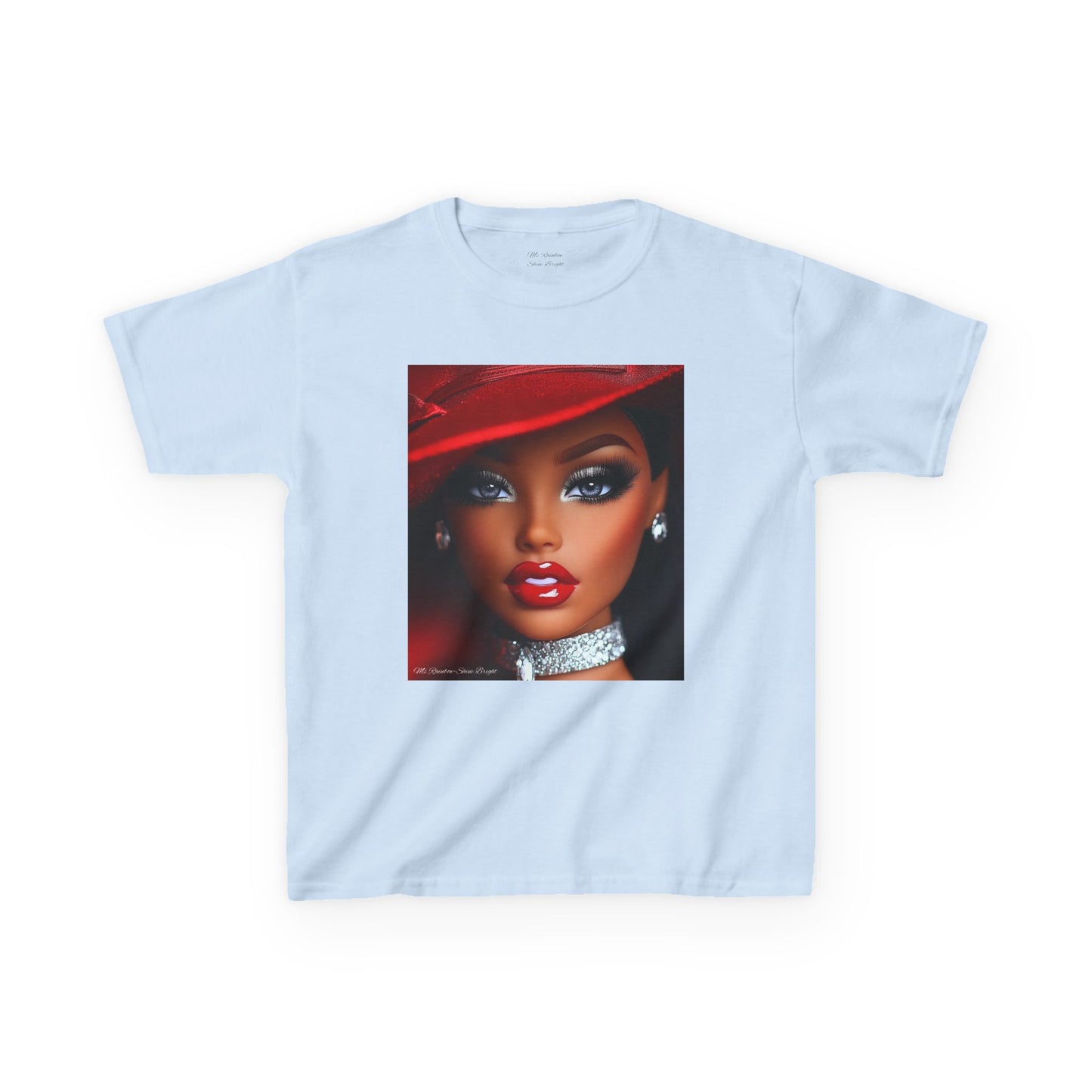 Fashionista Kids Tee with Ms Rainbow -Shine Bright Chic Doll Design