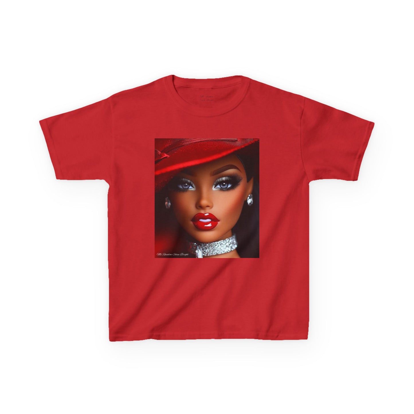Fashionista Kids Tee with Ms Rainbow -Shine Bright Chic Doll Design