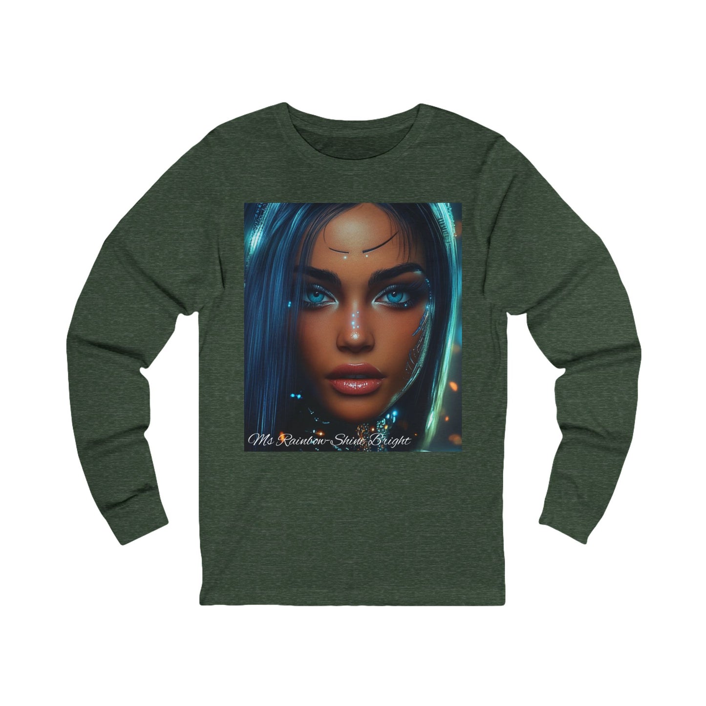 Unisex Long Sleeve Tee - Ms Rainbow-Shine Bright Art Design
