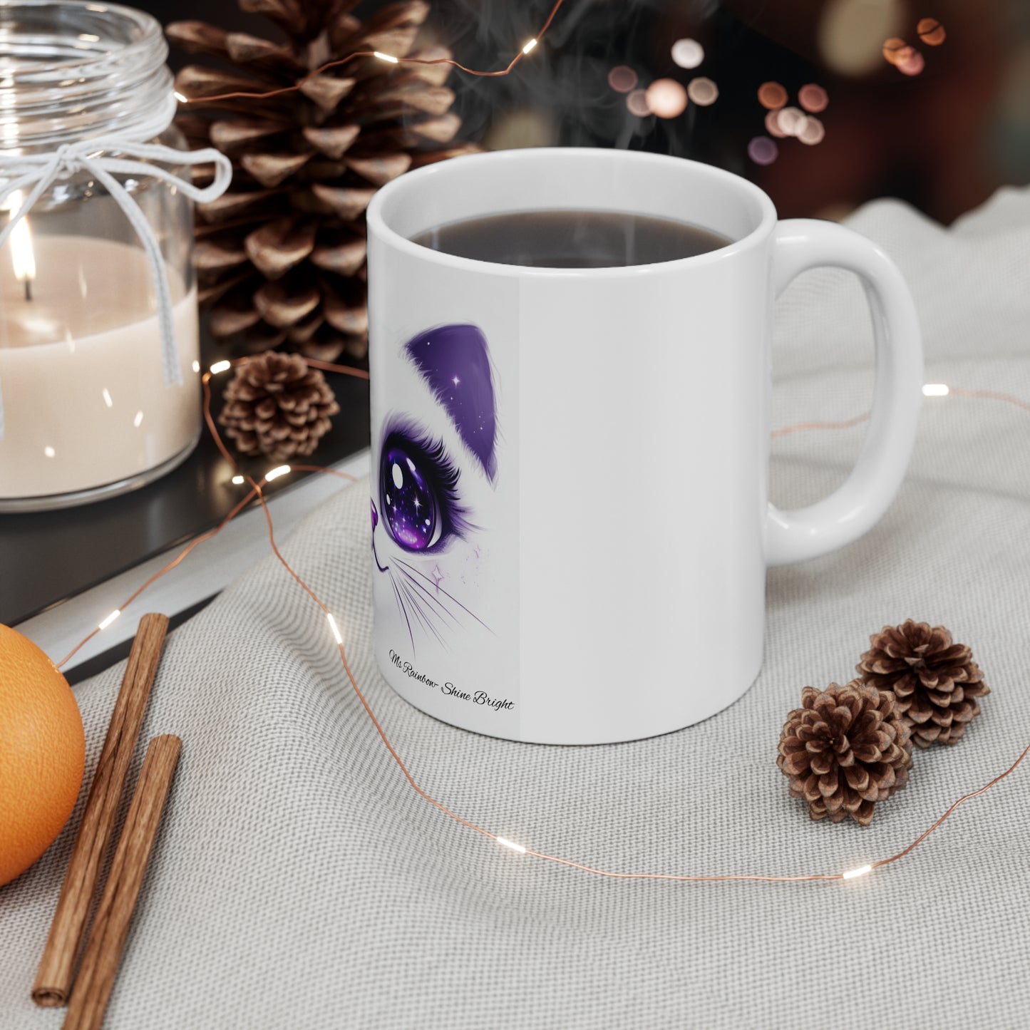 Purple Galaxy Cat Mug