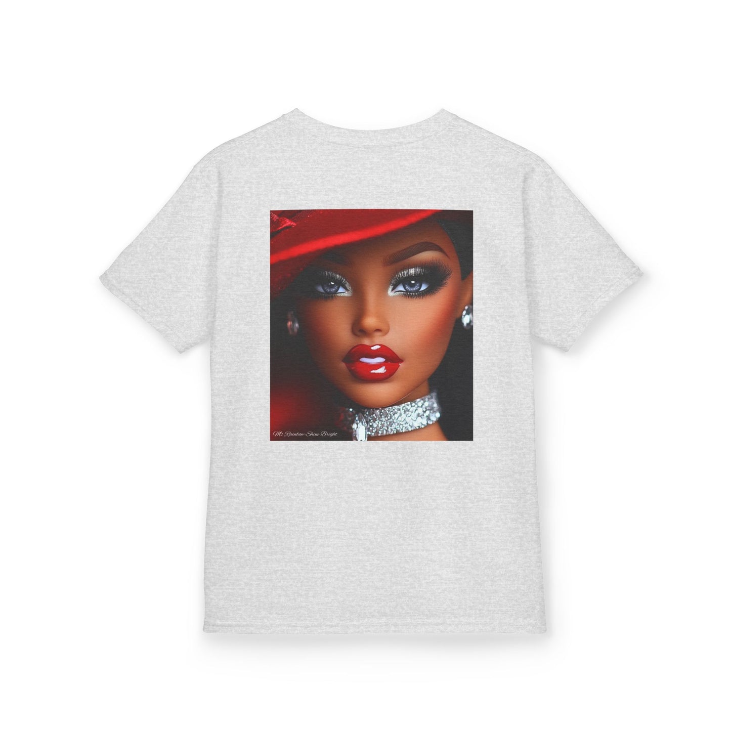 Fashionista Kids Tee with Ms Rainbow -Shine Bright Chic Doll Design