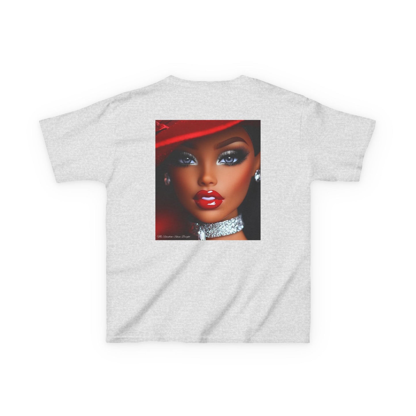 Fashionista Kids Tee with Ms Rainbow -Shine Bright Chic Doll Design