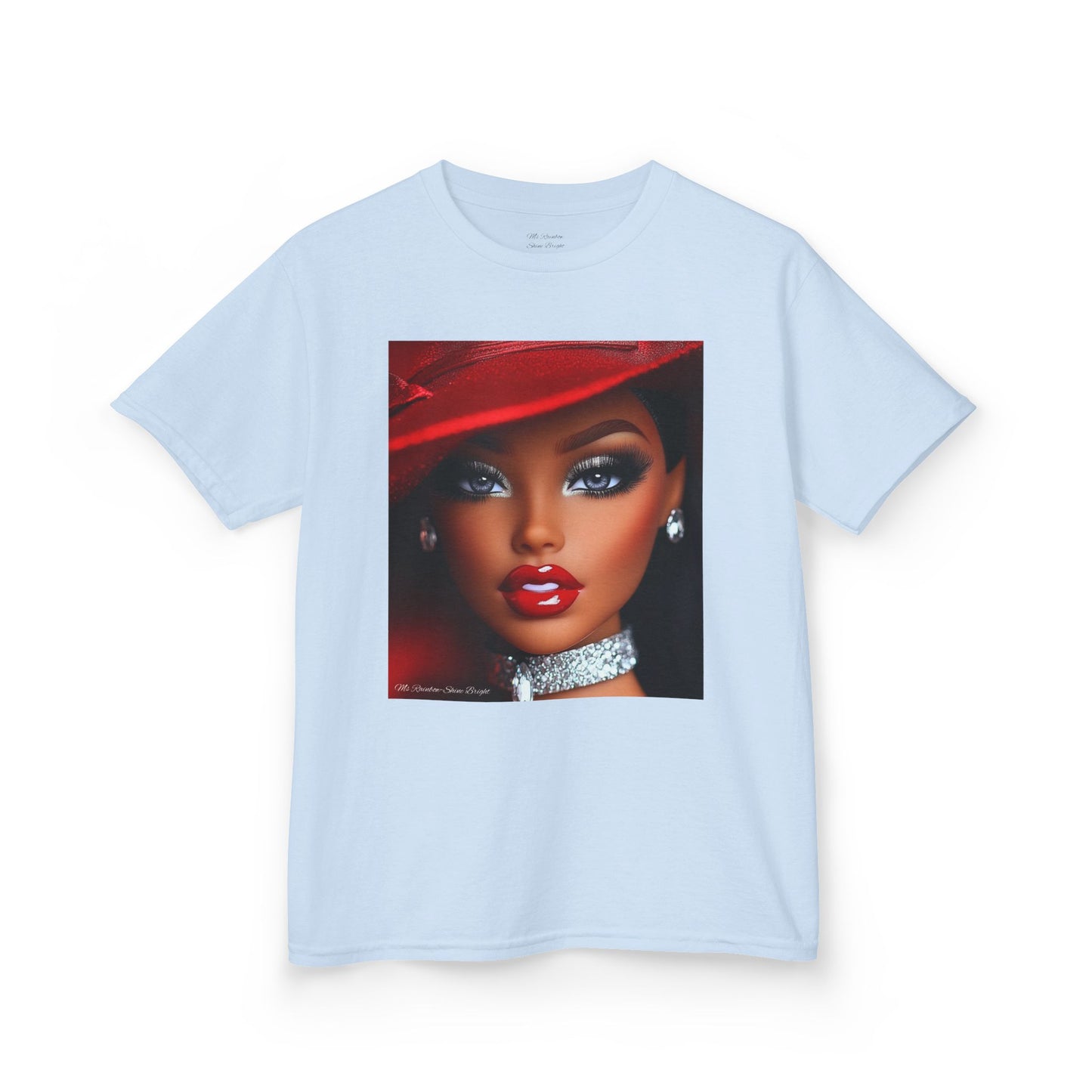 Fashionista Kids Tee with Ms Rainbow -Shine Bright Chic Doll Design