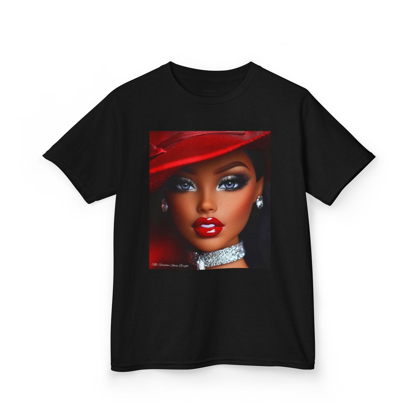 Fashionista Kids Tee with Ms Rainbow -Shine Bright Chic Doll Design