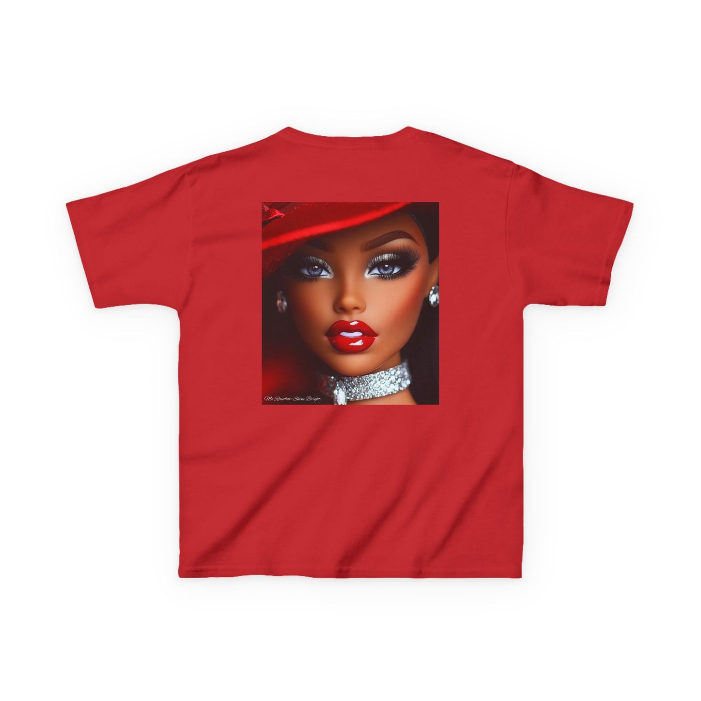 Fashionista Kids Tee with Ms Rainbow -Shine Bright Chic Doll Design