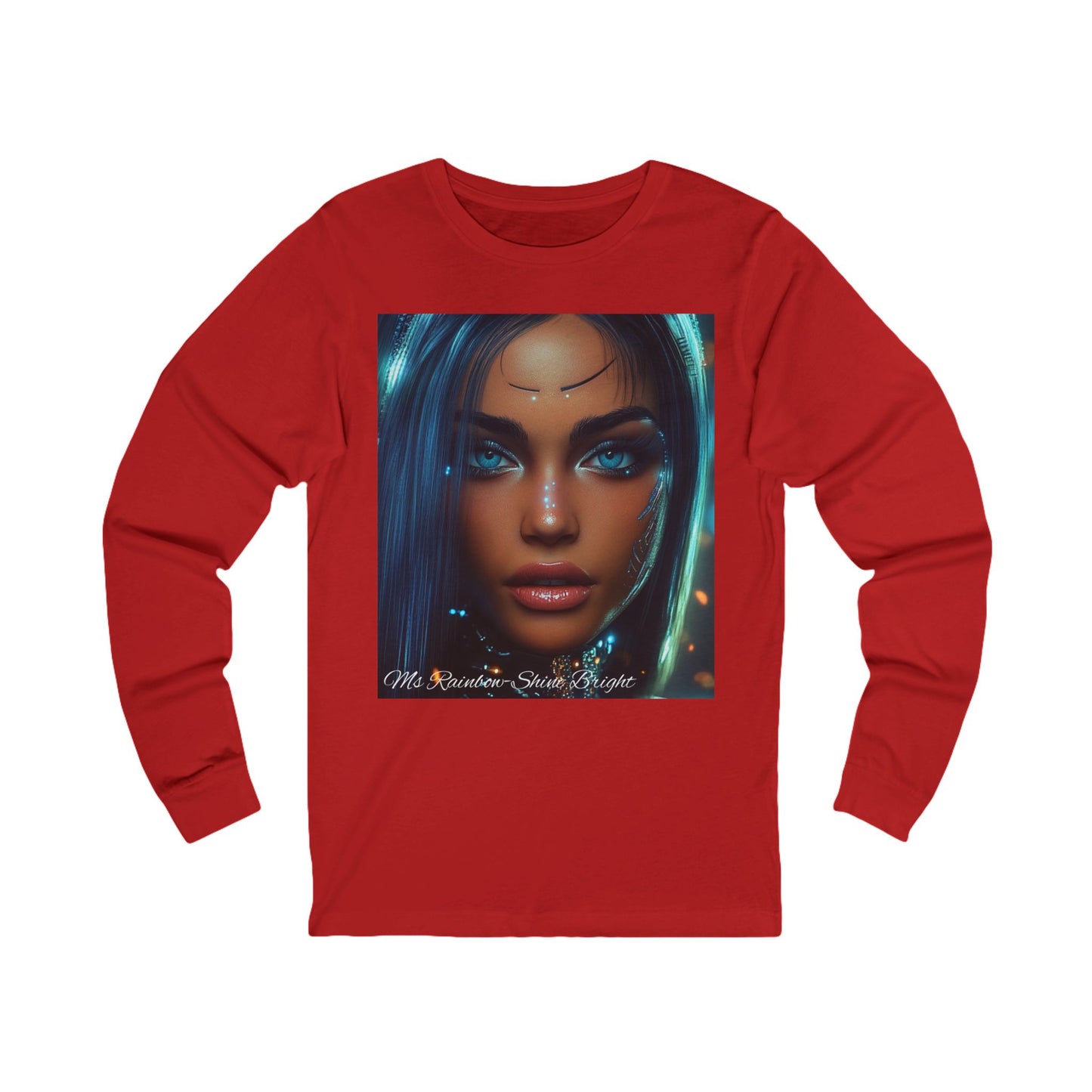 Unisex Long Sleeve Tee - Ms Rainbow-Shine Bright Art Design