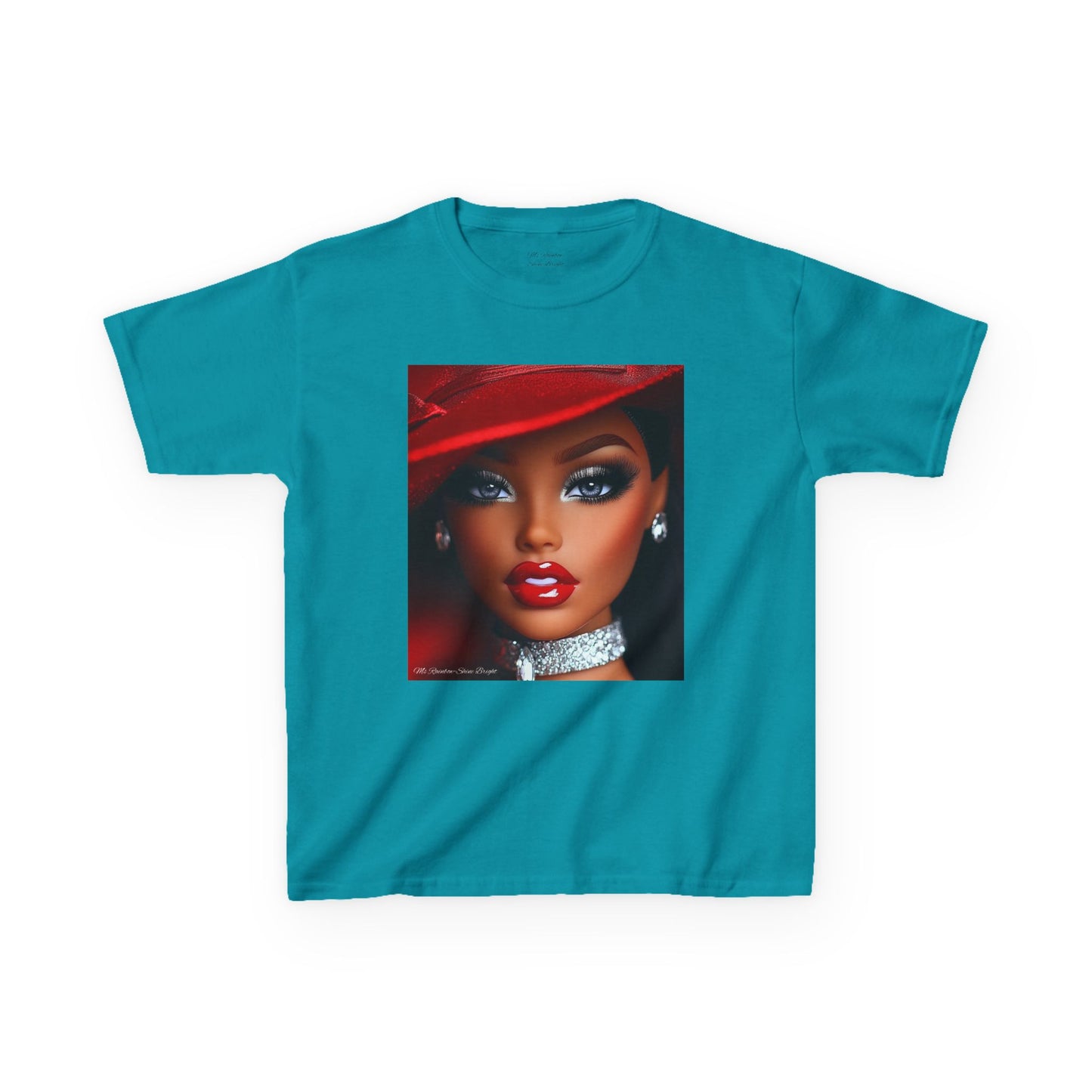 Fashionista Kids Tee with Ms Rainbow -Shine Bright Chic Doll Design