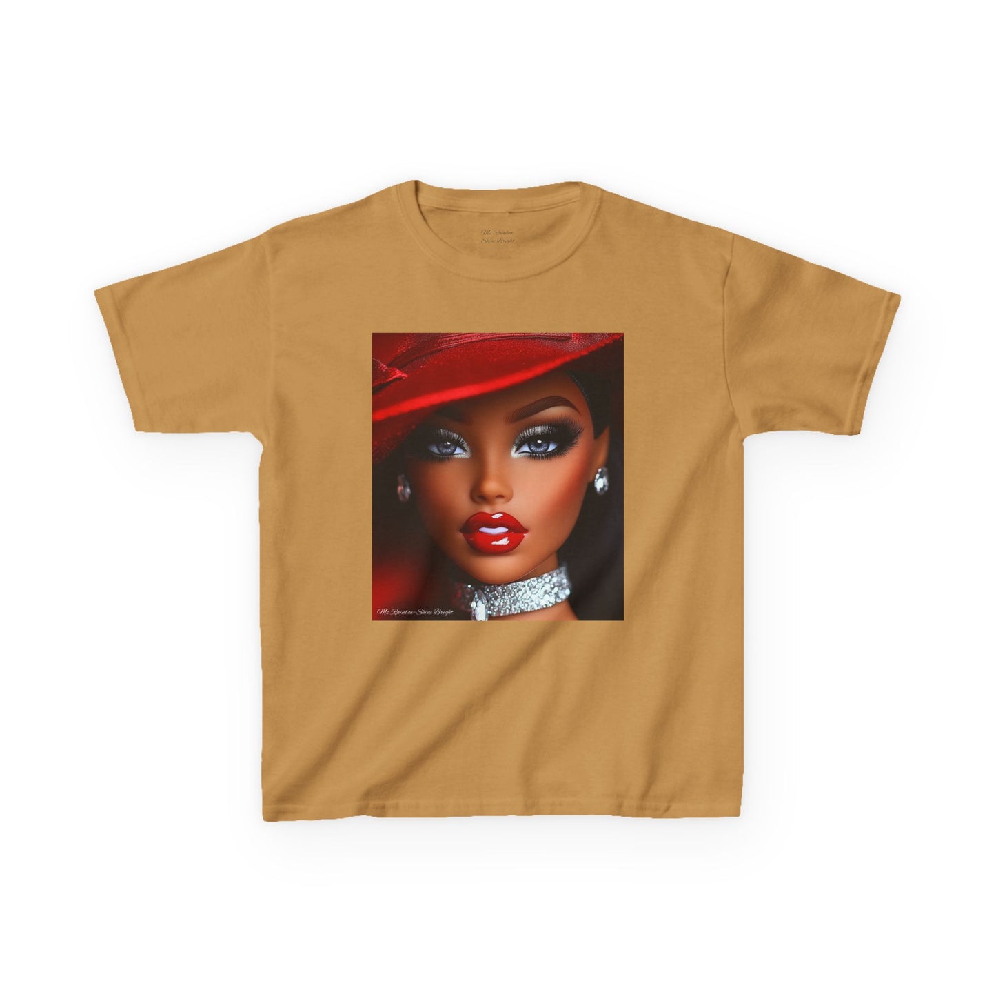 Fashionista Kids Tee with Ms Rainbow -Shine Bright Chic Doll Design