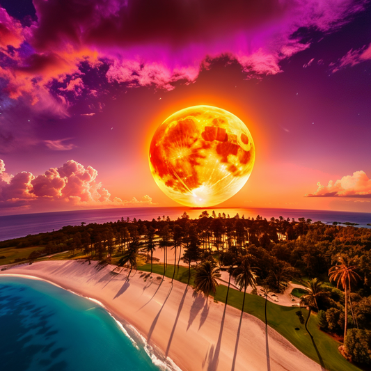Glowing Moon Horizon Sky
